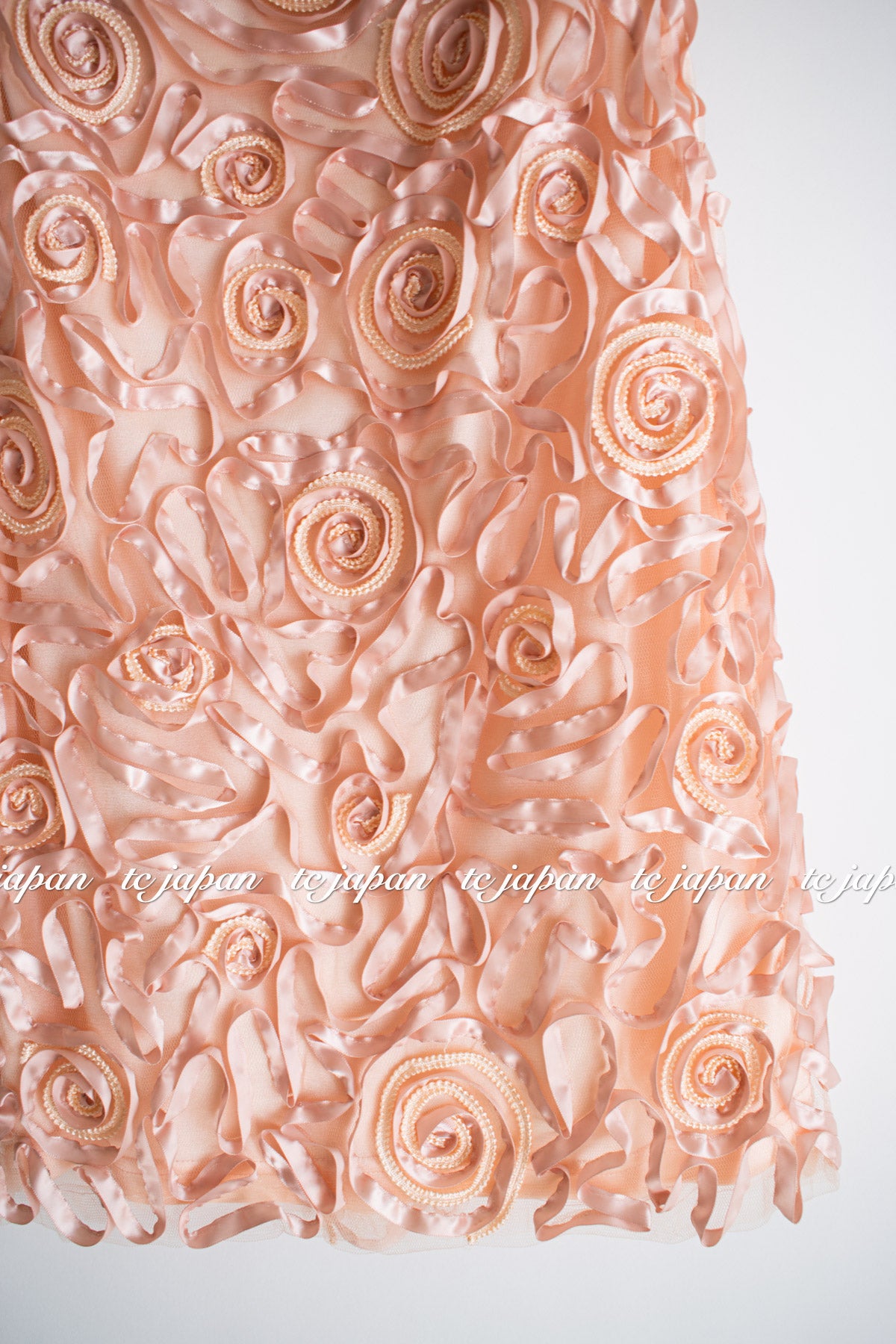 Sue Wong Ribbon Peach Strapless Sheath Dress NEW US4 スーワン ピーチ カクテル パーティー リボン・ワンピース 新品紙タグ付(日本7大-9)即発