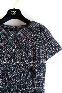 CHANEL 16B Charcoal Gray Tweed Dress 38 シャネル チャコールグレー ウール ツイード ワンピース 即発