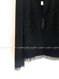 CHANEL 04S Black CC Logo Buttons Wool Jacket Naomi Watts 36 38 シャネル 定番 ブラック ココボタン ウール ジャケット 冠婚葬祭 即発