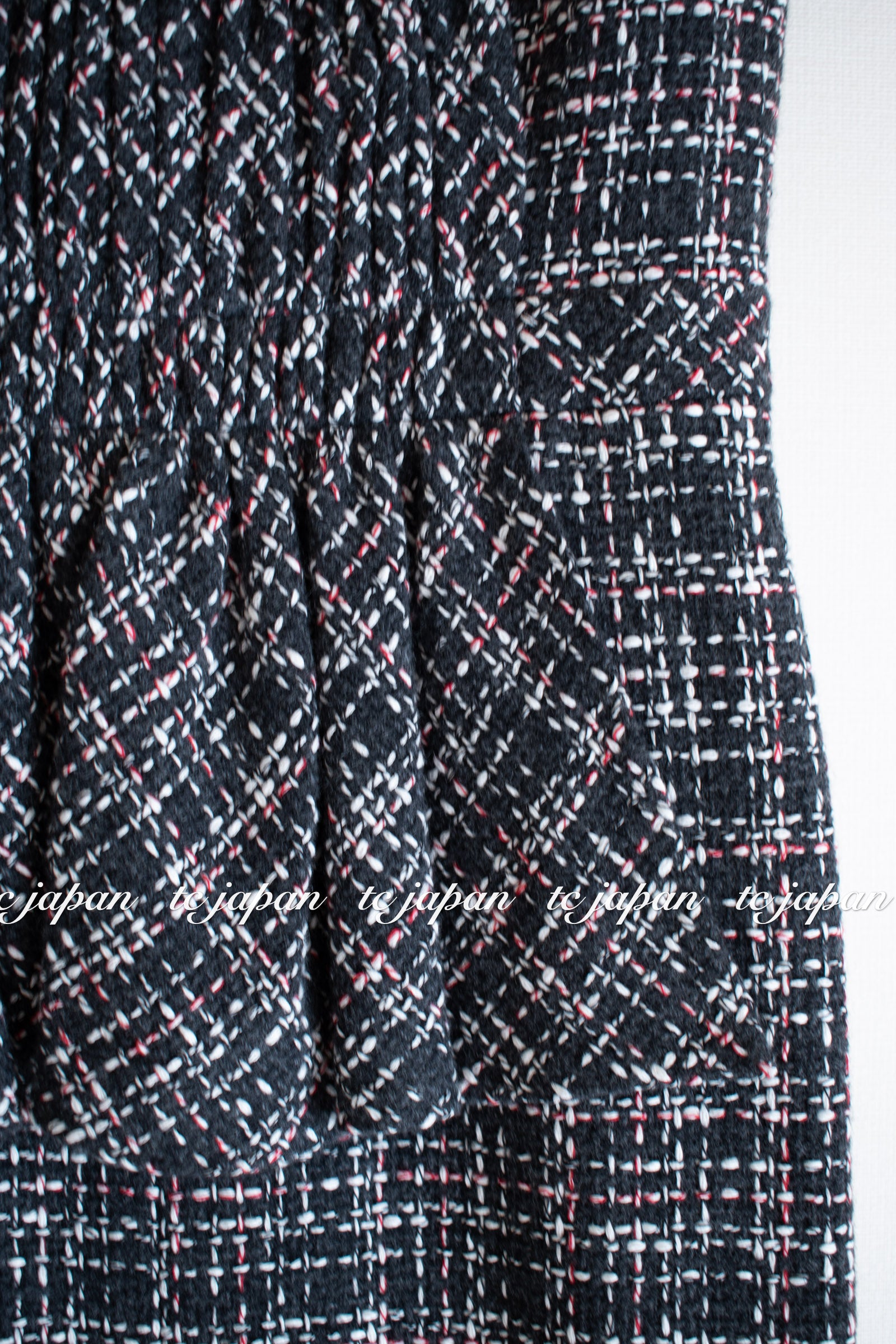 CHANEL 16B Charcoal Gray Tweed Dress 38 シャネル チャコールグレー ウール ツイード ワンピース 即発