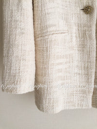 CHANEL 12PF Gripoix Button Ivory Tweed Jacket 36 38 シャネル グリポア宝石ボタン・アイボリー・ツイード・ジャケット 即発