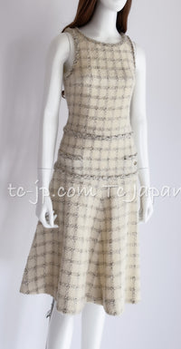 CHANEL 11A $6K Uma Thurman ivory Wool Gold Chain Dress 34 36 38 シャネル アイボリー・ウール・チェーン・ワンピース 即発