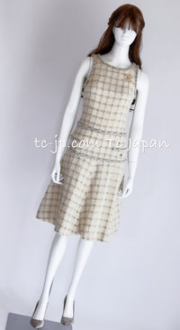 CHANEL 11A $6K Uma Thurman ivory Wool Gold Chain Dress 34 36 38 シャネル アイボリー・ウール・チェーン・ワンピース 即発