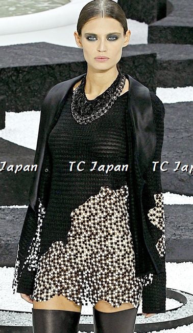 CHANEL 11S Cameron Diaz Black White Lace Cardigan Jacket Dress Tops 34 36 38 シャネル ジャケット ワンピース カーディガン 即発 - CHANEL TC JAPAN