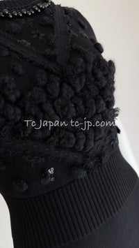 CHANEL 09A Black Beaded Wool Dress 36 シャネル ブラック・ビジュー装飾・ウール・ワンピース 即発