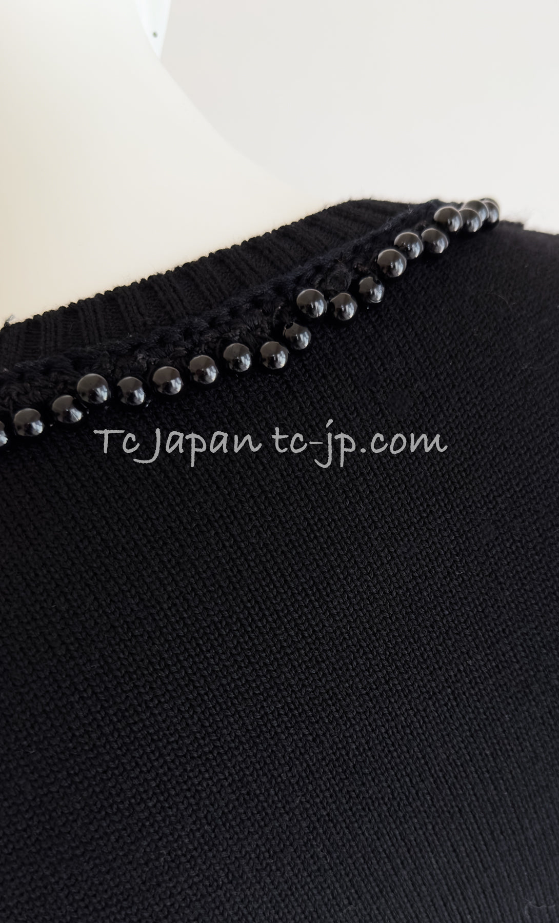 CHANEL 09A Black Beaded Wool Dress 36 シャネル ブラック・ビジュー装飾・ウール・ワンピース 即発