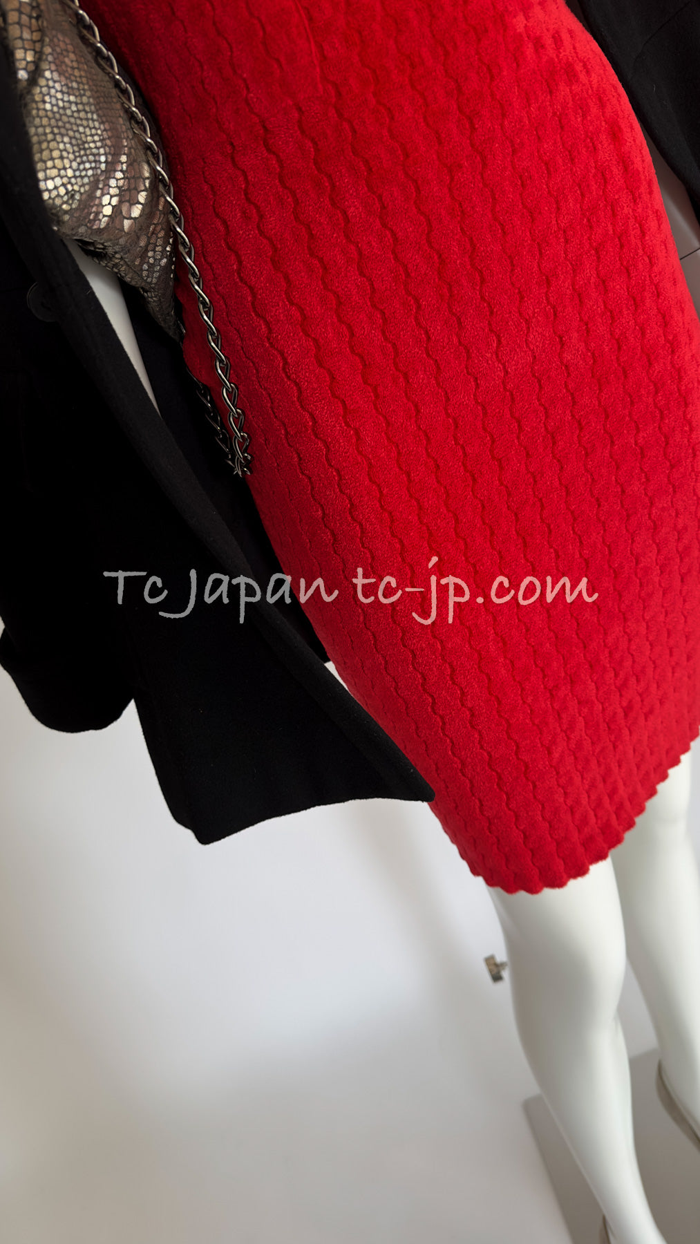 CHANEL 10PF Red Shanghai Dress 36 シャネル レッド・ストレッチ・ニット・ワンピース 即発 - TC JAPAN