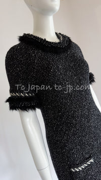 CHANEL 10A Black Fur Trimmed Cashmere Knit Dress 38 シャネル 安室奈美恵さん・ブラック・ファー・トリム・ニット・ワンピース 即発