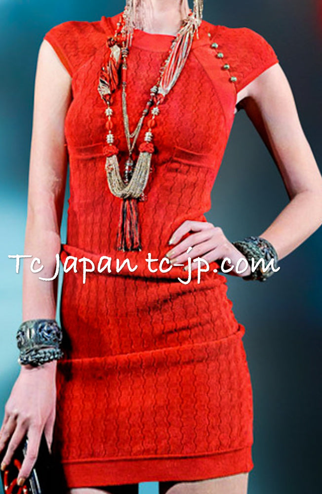 CHANEL 10PF Red Shanghai Dress 36 シャネル レッド・ストレッチ・ニット・ワンピース 即発 - TC JAPAN