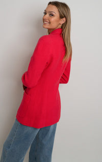CHANEL 91A Vintage Red Wool Gold CC Button Jacket 42 シャネル ヴィンテージ レッド ウール ゴールド CC ココ ボタン ジャケット 即発