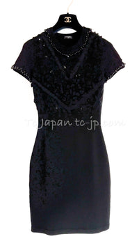 CHANEL 09A Black Beaded Wool Dress 36 シャネル ブラック・ビジュー装飾・ウール・ワンピース 即発