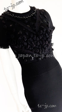 CHANEL 09A Black Beaded Wool Dress 36 シャネル ブラック・ビジュー装飾・ウール・ワンピース 即発