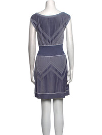 CHANEL 14S Navy White Stripe Stretch Knit Dress 34 シャネル ネイビー ストライプ ストレッチ ニット ワンピース 即発