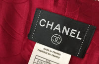 CHANEL 01A Red Pink Wool Tweed  Dress 38 40 シャネル レッド ピンク ウール ツイード ワンピース 即発