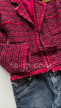 CHANEL 01A Red Wool Tweed Jacket 34 36 38 40 シャネル レッド ウール ツイード ジャケット 即発