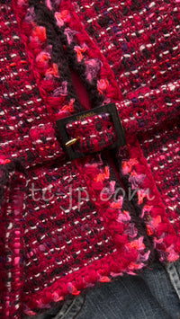 CHANEL 01A Red Wool Tweed Jacket 34 36 38 40 シャネル レッド ウール ツイード ジャケット 即発