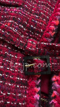 CHANEL 01A Red Wool Tweed Jacket 34 36 38 40 シャネル レッド ウール ツイード ジャケット 即発