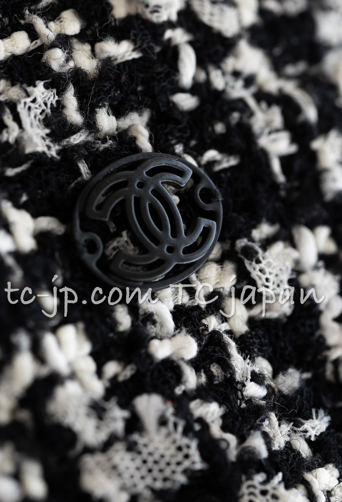 CHANEL 09S Black White Wool Cotton Tweed Skirt 34 シャネル ブラック ホワイト ウール コットン ツイード スカート 即発