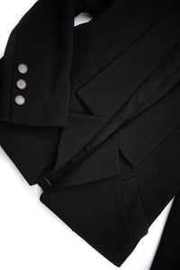 CHANEL 14B Black Metallic CC Buttons Wool Tweed Jacket 34 38 シャネル ブラック メタリック ココボタン ウール ツイード ジャケット 即発