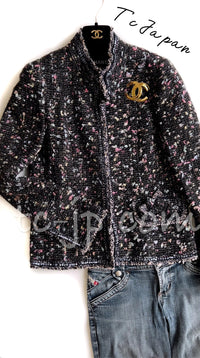 CHANEL 04A Multicolor Tweed Jacket Skirt Suit 38 シャネル マルチカラー ツイード ジャケット スカート スーツ 即発