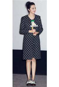 CHANEL 16S Black White Matelasse Plaid Print Coat 34 36 シャネル ブラック ホワイト マトラッセ コート 即発