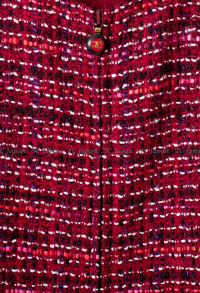 CHANEL 01A Red Pink Wool Tweed  Dress 38 40 シャネル レッド ピンク ウール ツイード ワンピース 即発