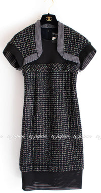 CHANEL 13S Knit Bolero Tweed Dress 36 38 シャネル ボレロ・メッシュ・ブラック ワンピース 即発 - CHANEL TC JAPAN