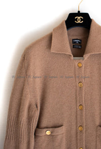 CHANEL 89A Brown Camel Hair Cardigan 38 40 シャネル キャメル ベージュ カーディガン 新品タグ付き 即発