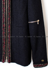 CHANEL 10PF Black Wool Zip Pocket Jacket 38 シャネル ブラック・ウール・ジッパー・ジャケット 即発