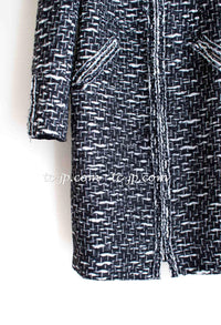 CHANEL 10PF Black White Zipper Stand Collar Jacket Coat 42 シャネル ブラック ホワイト ジッパー スタンド襟 ジャケット コート 即発