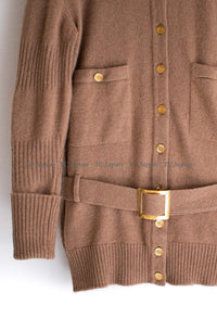 CHANEL 89A Brown Camel Hair Cardigan 38 40 シャネル キャメル ベージュ カーディガン 新品タグ付き 即発