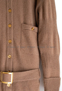 CHANEL 89A Brown Camel Hair Cardigan 38 40 シャネル キャメル ベージュ カーディガン 即発