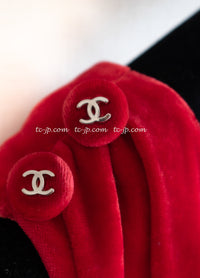 CHANEL 96S Red Velvet Dress 38 40 シャネル スーパーモデルのレッド ベルベット ドレス ワンピース 即発