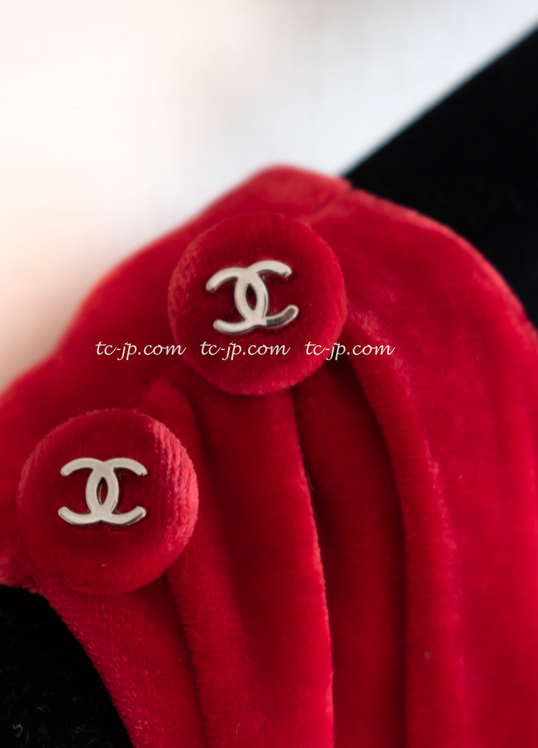 CHANEL 96S Red Velvet Dress 38 40 シャネル スーパーモデルのレッド ベルベット ドレス ワンピース 即発
