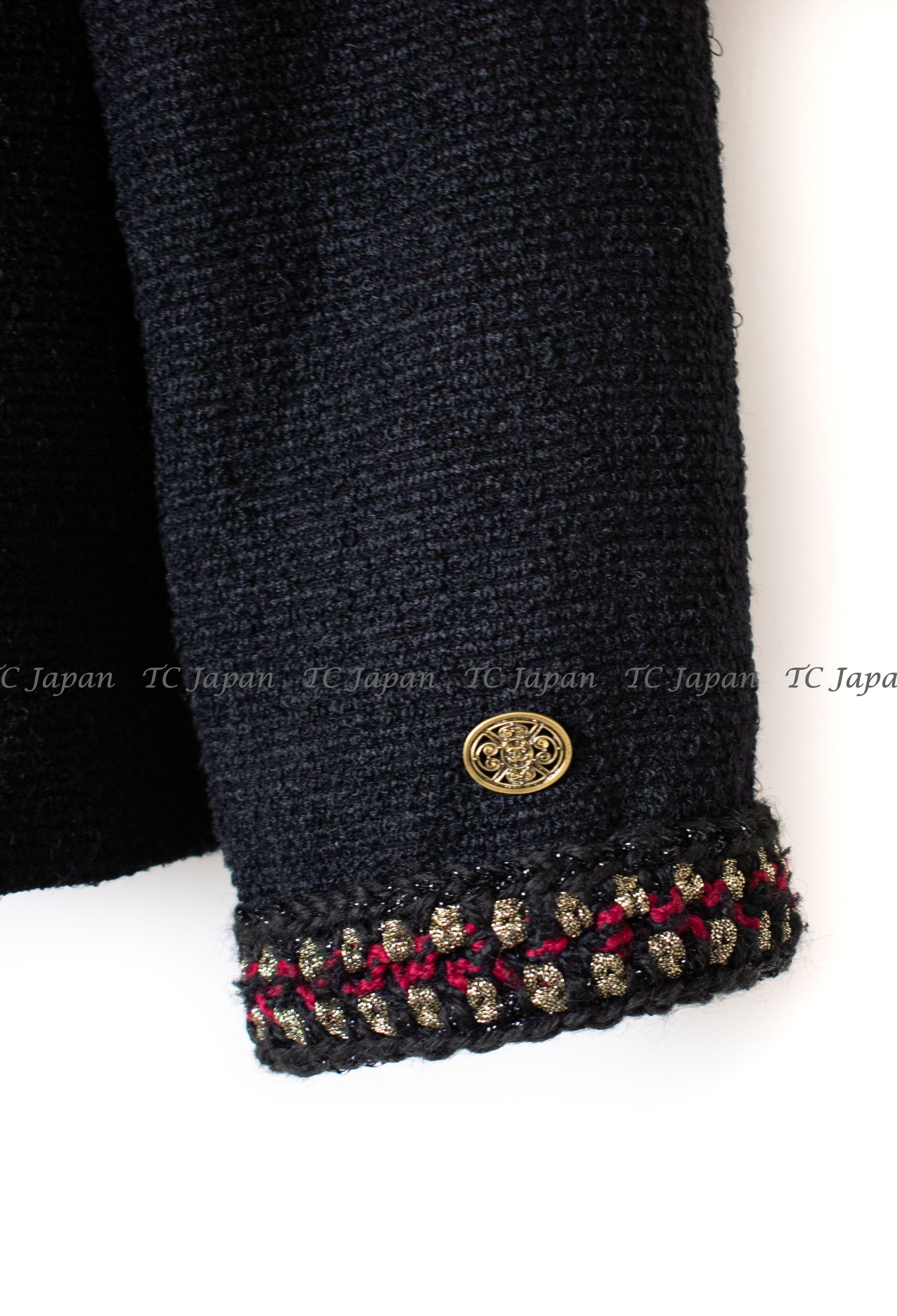 CHANEL 10PF Black Wool Zip Pocket Jacket 38 シャネル ブラック・ウール・ジッパー・ジャケット 即発