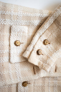 CHANEL Haute Couture Beige Creme Tweed Jacket 38 シャネル オートクチュール・ベージュ・クリーム・ツイード・ジャケット②即発