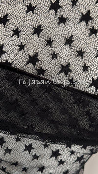 CHANEL 04PF Black Short Sleeve Star Blouse Tops 36 シャネル ブラック 星柄 半袖ブラウス トップス 即発