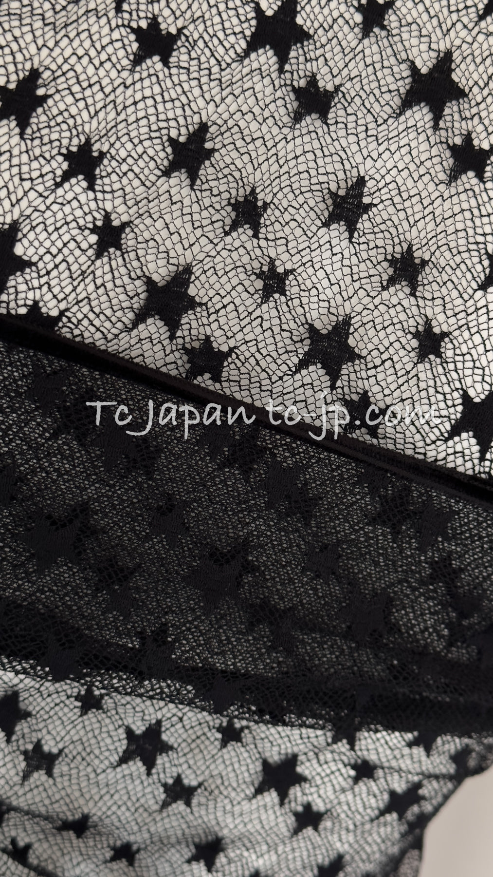 CHANEL 04PF Black Short Sleeve Star Blouse Tops 36 シャネル ブラック 星柄 半袖ブラウス トップス 即発