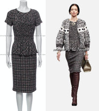 CHANEL 16B Charcoal Gray Tweed Dress 38 シャネル チャコールグレー ウール ツイード ワンピース 即発