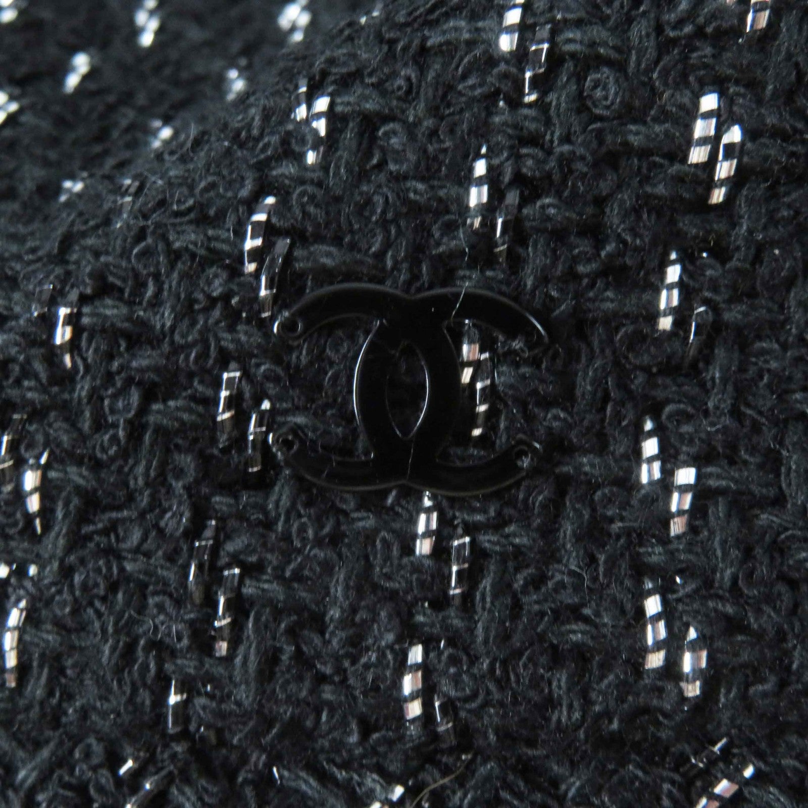 CHANEL black tweed CC logo women's accessory / シャネル レディース ブラック ツイード CCロゴ アクセサリー
