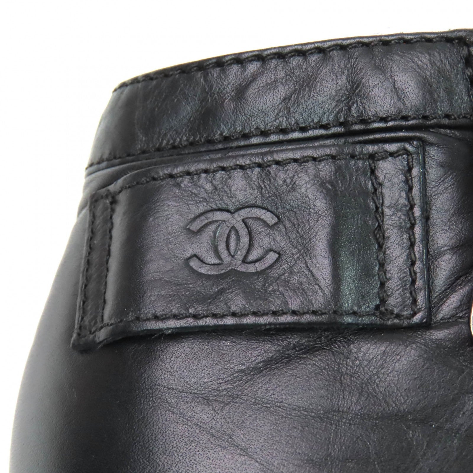 シャネル CHANEL ブラック アンクルブーツ レディース ポーチ付 ココ