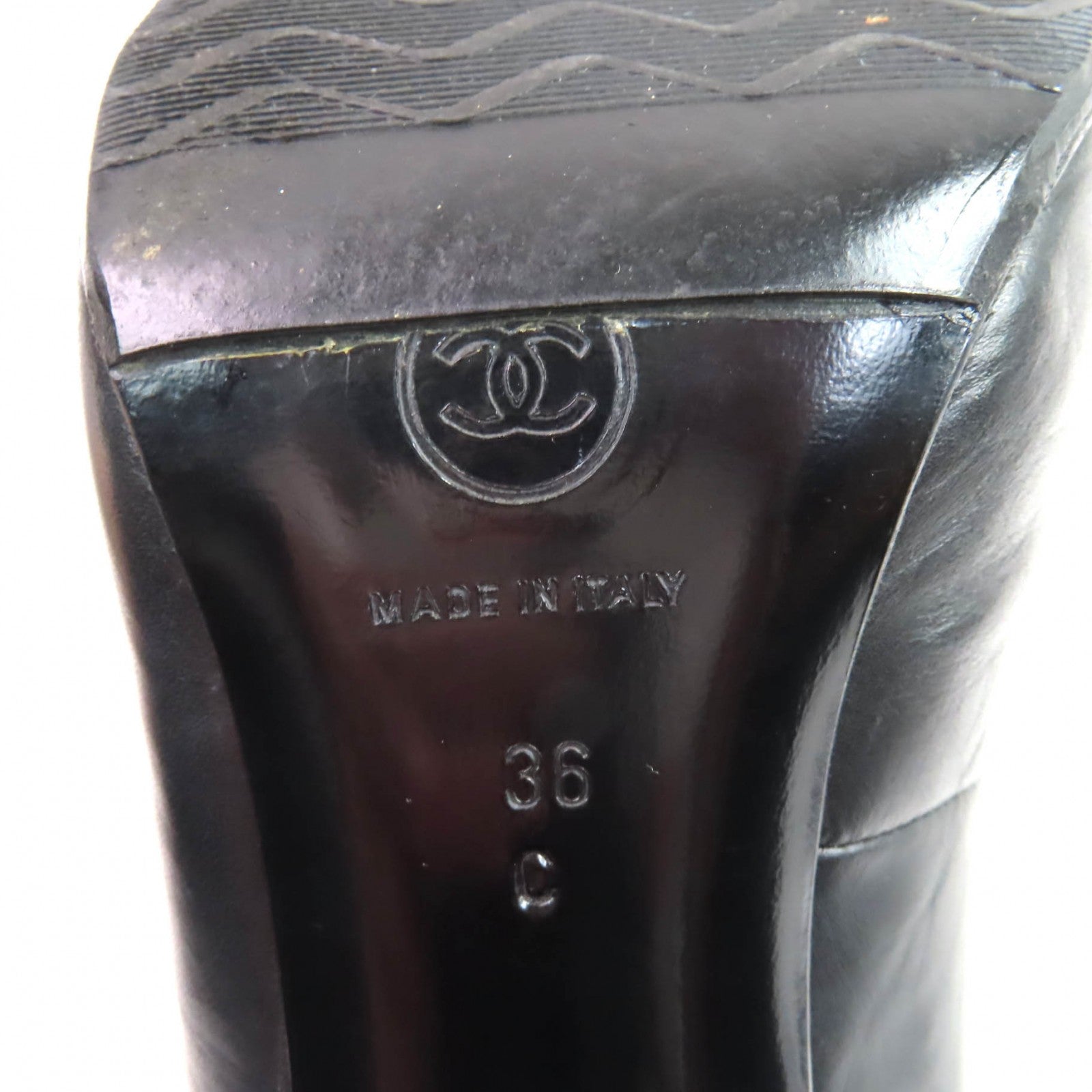シャネル CHANEL ブラック アンクルブーツ レディース ポーチ付 ココ