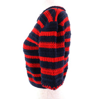 CHANEL Knit COCO Mark Button Border Pattern Crew Neck Cropped シャネル ニット ココマークボタン ボーダー柄 クルーネック クロップド丈