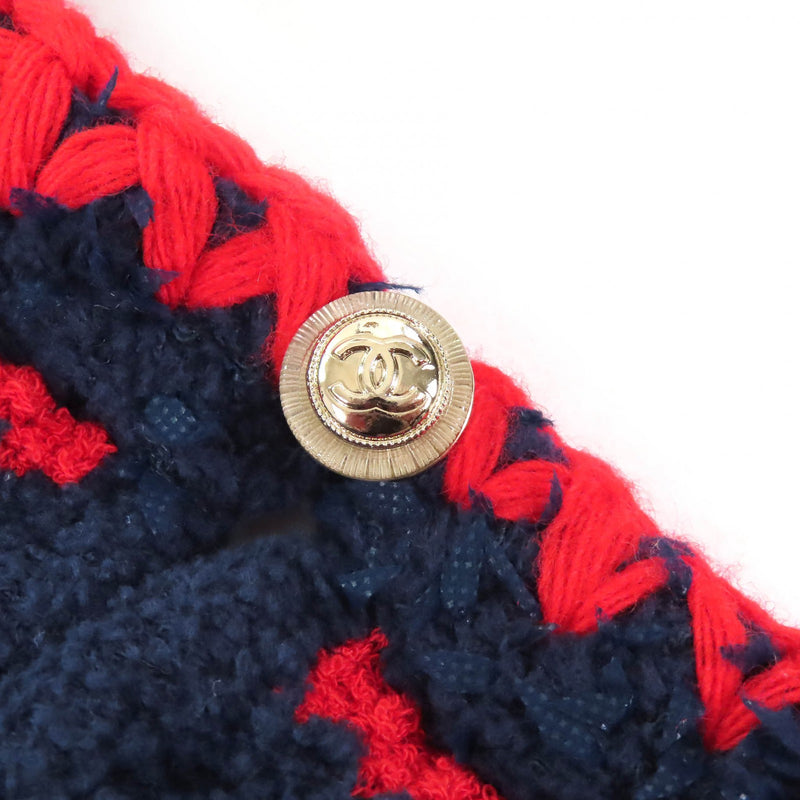 CHANEL Knit COCO Mark Button Border Pattern Crew Neck Cropped シャネル ニット ココマークボタン ボーダー柄 クルーネック クロップド丈