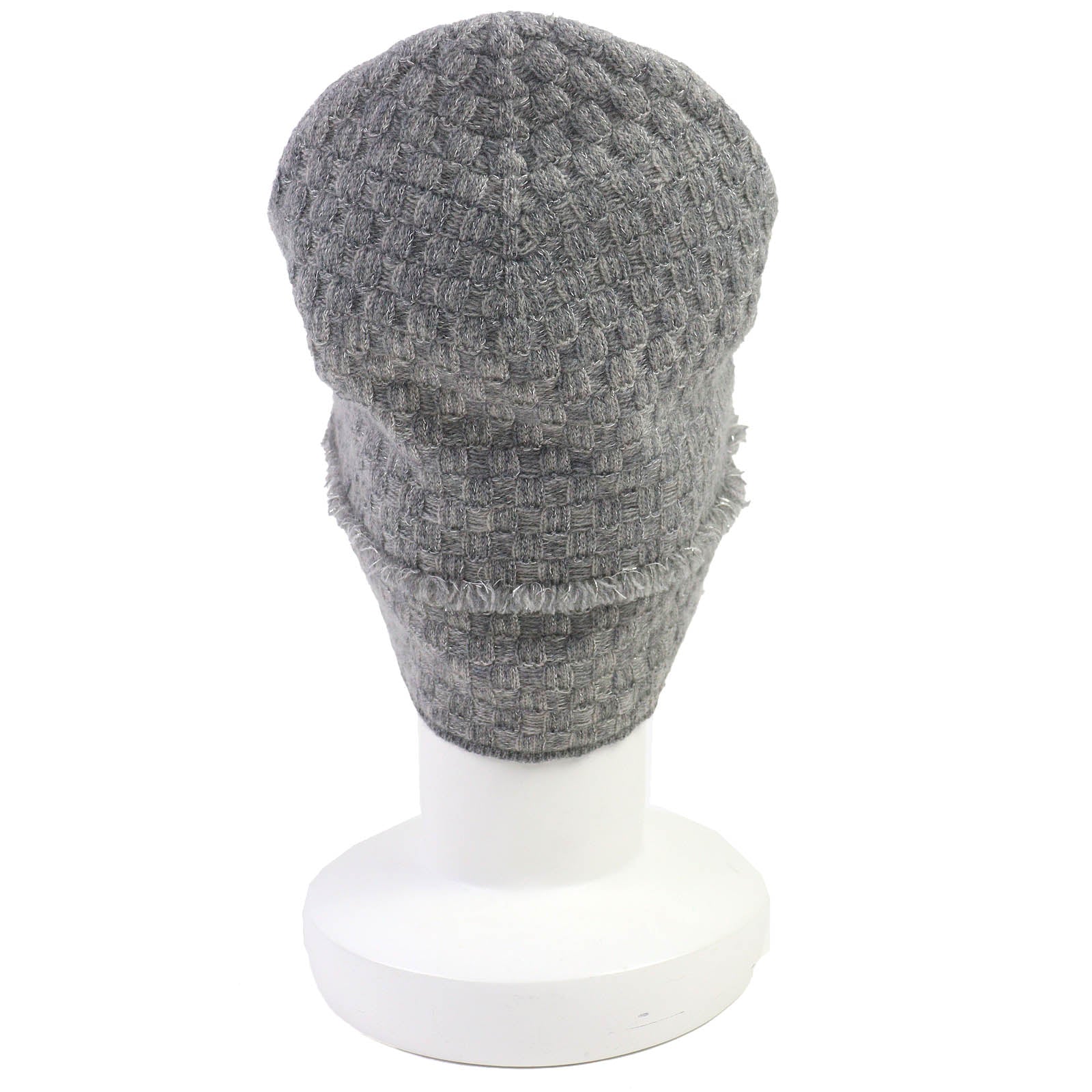 S*y様 CHANEL グレー ビーニー CHANEL Gray Knit cap Women COCO Mark fringe design glitter knit