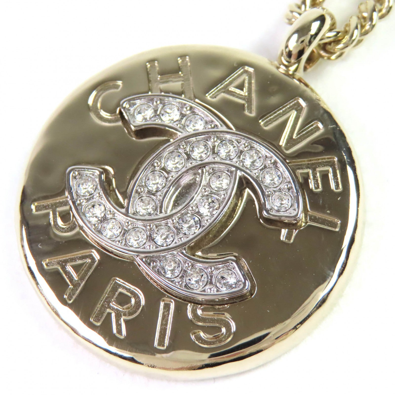 CHANEL gold CC logo crystal women's accessory / シャネル レディース ゴールド CCロゴ クリスタル アクセサリー