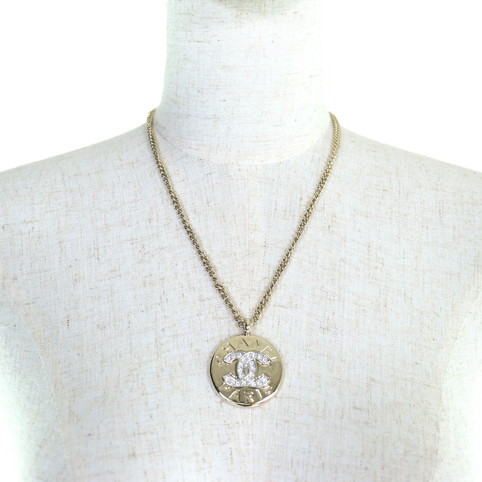 CHANEL gold CC logo crystal women's accessory / シャネル レディース ゴールド CCロゴ クリスタル アクセサリー