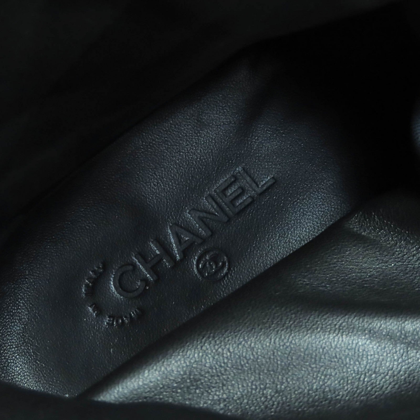CHANEL Black short boots Women COCO Mark pearl front zip patent