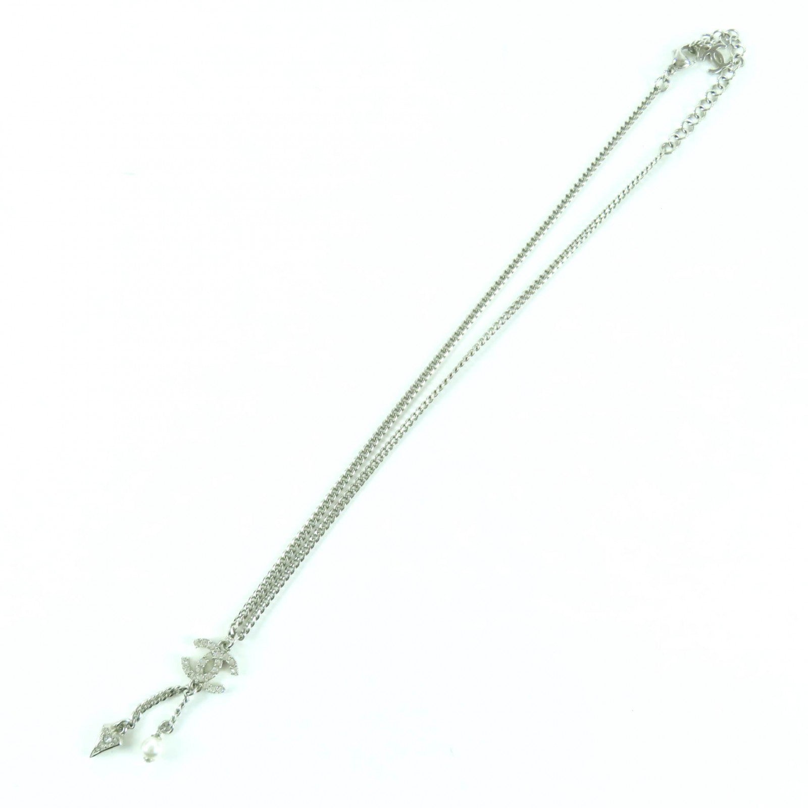 CHANEL silver CC logo pearl crystal women's accessory / シャネル レディース シルバー CCロゴ パール クリスタル アクセサリー