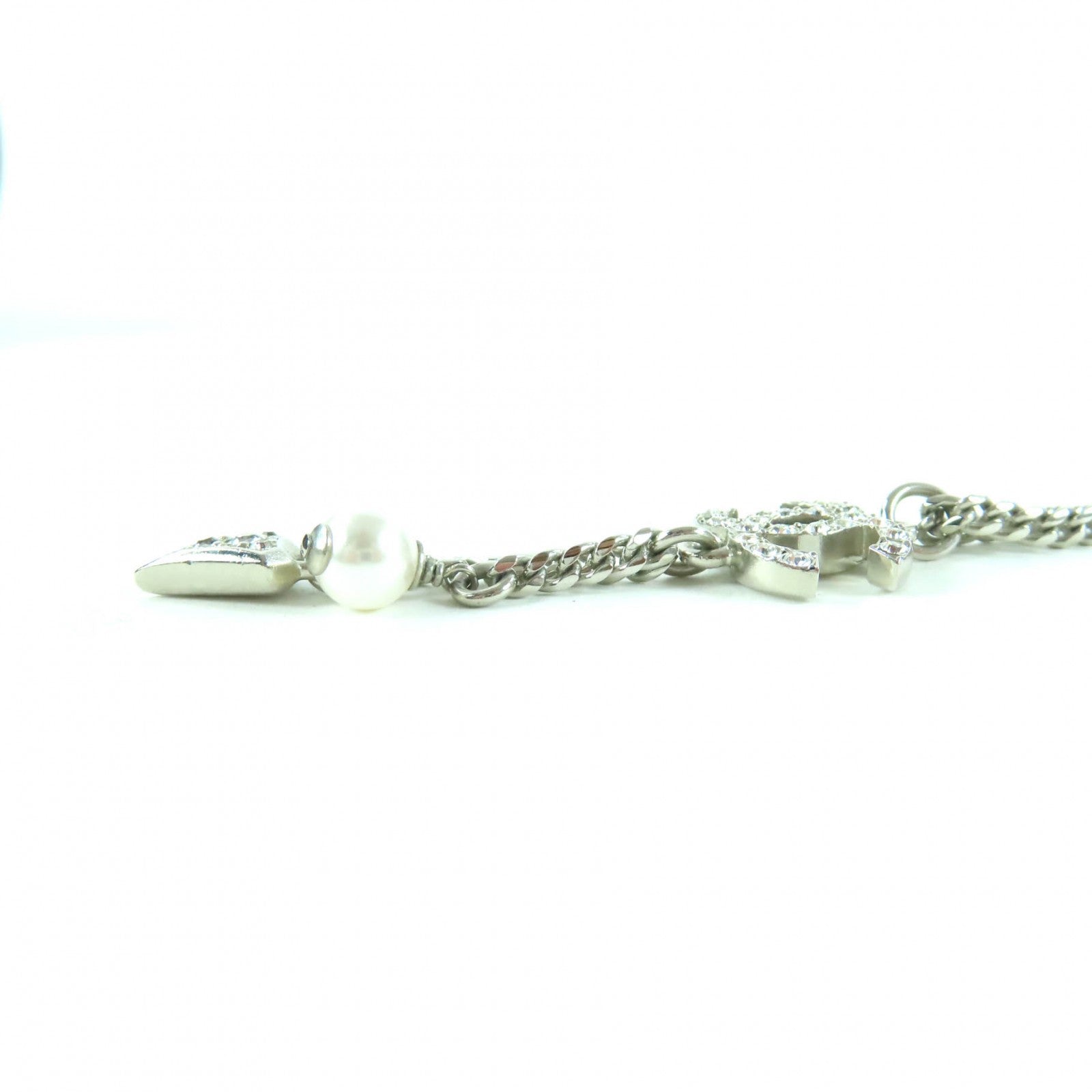 CHANEL silver CC logo pearl crystal women's accessory / シャネル レディース シルバー CCロゴ パール クリスタル アクセサリー